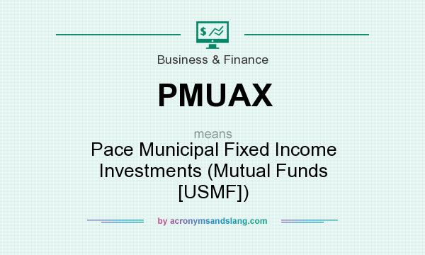 What does PMUAX mean? It stands for Pace Municipal Fixed Income Investments (Mutual Funds [USMF])