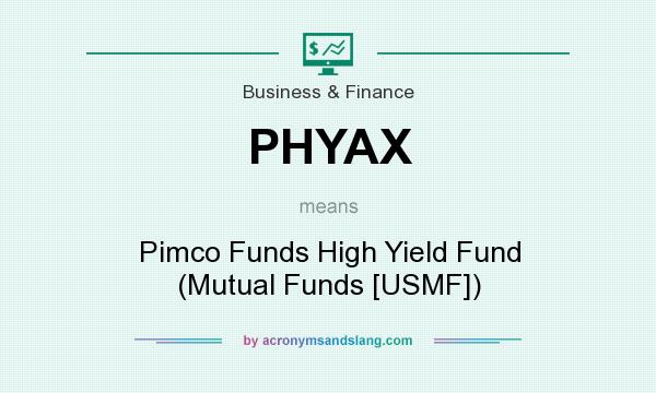 What does PHYAX mean? It stands for Pimco Funds High Yield Fund (Mutual Funds [USMF])