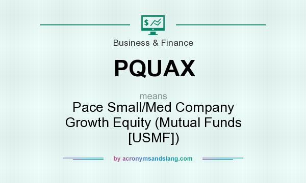 What does PQUAX mean? It stands for Pace Small/Med Company Growth Equity (Mutual Funds [USMF])
