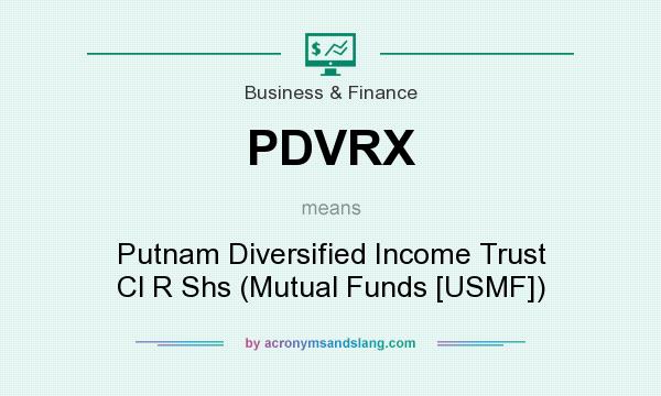 What does PDVRX mean? It stands for Putnam Diversified Income Trust Cl R Shs (Mutual Funds [USMF])