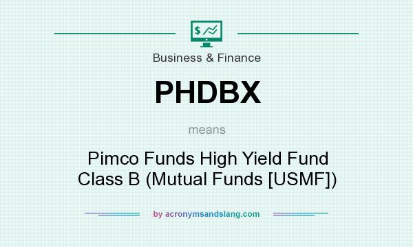 What does PHDBX mean? It stands for Pimco Funds High Yield Fund Class B (Mutual Funds [USMF])