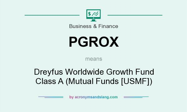 What does PGROX mean? It stands for Dreyfus Worldwide Growth Fund Class A (Mutual Funds [USMF])