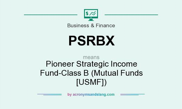 What does PSRBX mean? It stands for Pioneer Strategic Income Fund-Class B (Mutual Funds [USMF])