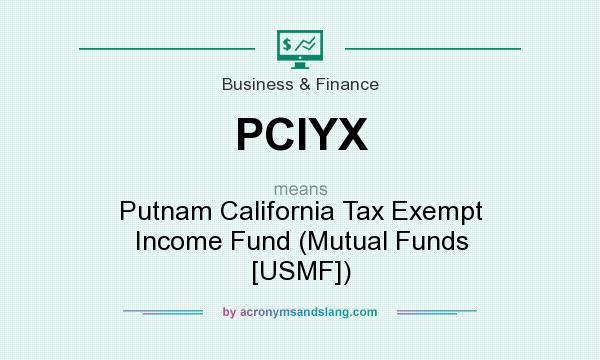 What does PCIYX mean? It stands for Putnam California Tax Exempt Income Fund (Mutual Funds [USMF])