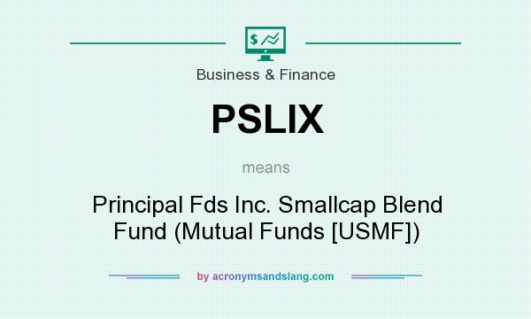 What does PSLIX mean? It stands for Principal Fds Inc. Smallcap Blend Fund (Mutual Funds [USMF])