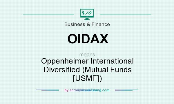 What does OIDAX mean? It stands for Oppenheimer International Diversified (Mutual Funds [USMF])