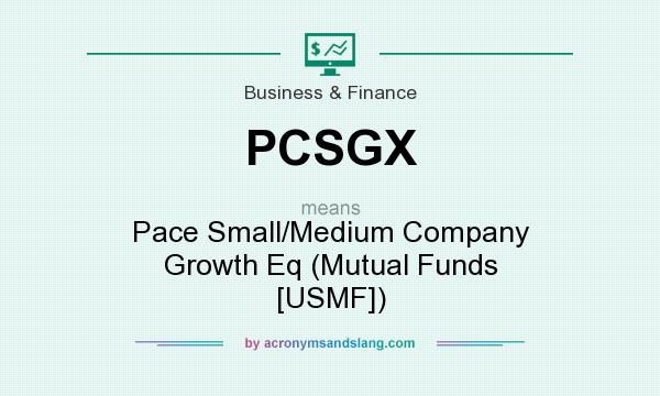 What does PCSGX mean? It stands for Pace Small/Medium Company Growth Eq (Mutual Funds [USMF])