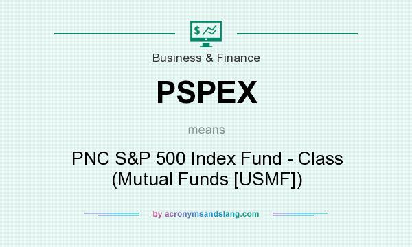 What does PSPEX mean? It stands for PNC S&P 500 Index Fund - Class (Mutual Funds [USMF])