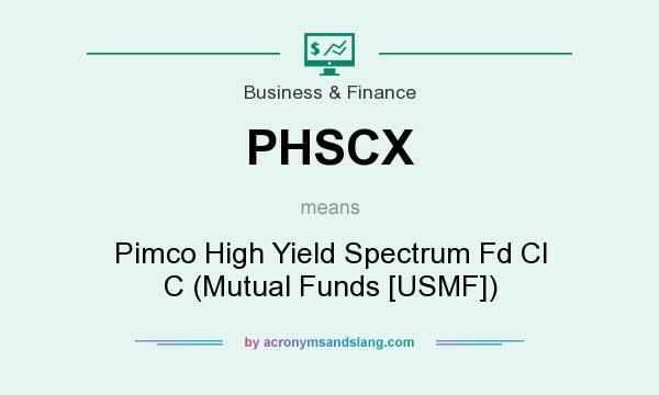 What does PHSCX mean? It stands for Pimco High Yield Spectrum Fd Cl C (Mutual Funds [USMF])