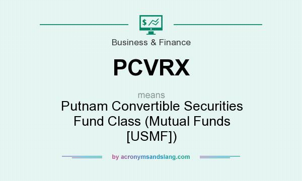 What does PCVRX mean? It stands for Putnam Convertible Securities Fund Class (Mutual Funds [USMF])