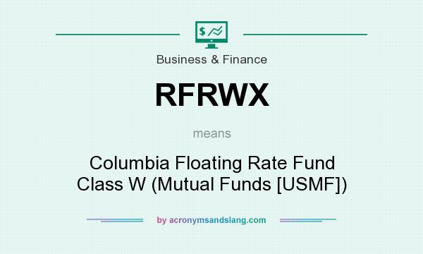 What does RFRWX mean? It stands for Columbia Floating Rate Fund Class W (Mutual Funds [USMF])