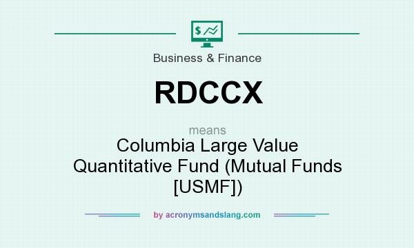 What does RDCCX mean? It stands for Columbia Large Value Quantitative Fund (Mutual Funds [USMF])