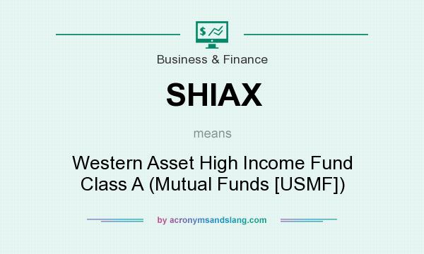 What does SHIAX mean? It stands for Western Asset High Income Fund Class A (Mutual Funds [USMF])