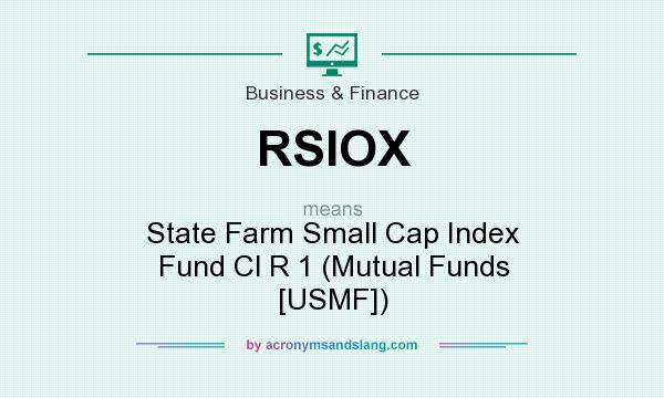 What does RSIOX mean? It stands for State Farm Small Cap Index Fund Cl R 1 (Mutual Funds [USMF])
