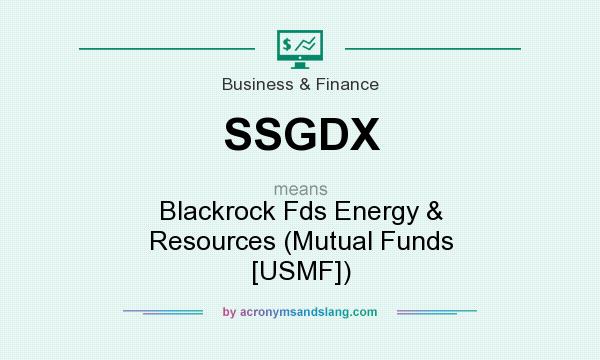 What does SSGDX mean? It stands for Blackrock Fds Energy & Resources (Mutual Funds [USMF])