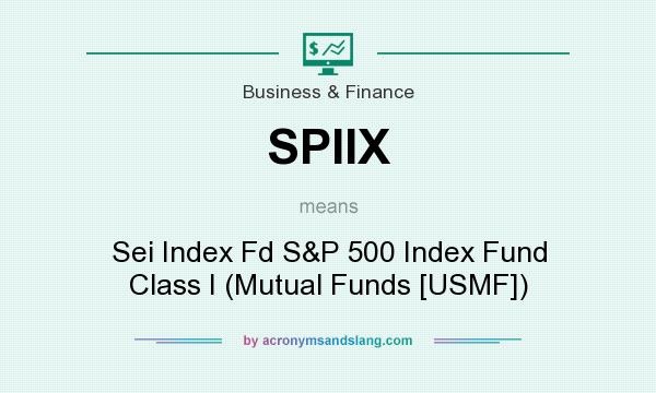 What does SPIIX mean? It stands for Sei Index Fd S&P 500 Index Fund Class I (Mutual Funds [USMF])