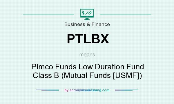 What does PTLBX mean? It stands for Pimco Funds Low Duration Fund Class B (Mutual Funds [USMF])