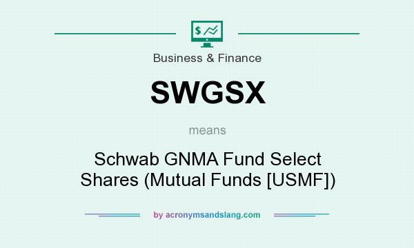 What does SWGSX mean? It stands for Schwab GNMA Fund Select Shares (Mutual Funds [USMF])