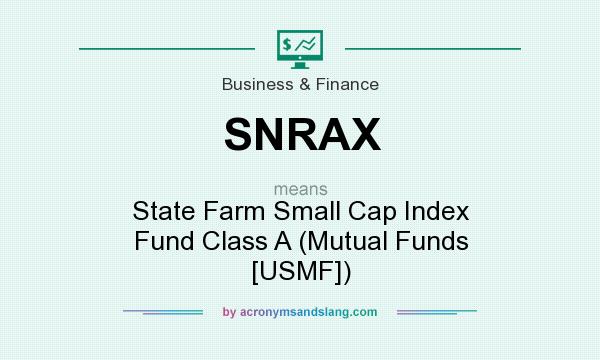 What does SNRAX mean? It stands for State Farm Small Cap Index Fund Class A (Mutual Funds [USMF])