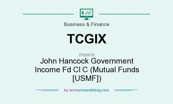 What does TCGIX mean? It stands for John Hancock Government Income Fd Cl C (Mutual Funds [USMF])