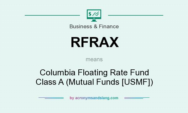 What does RFRAX mean? It stands for Columbia Floating Rate Fund Class A (Mutual Funds [USMF])