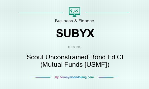 What does SUBYX mean? It stands for Scout Unconstrained Bond Fd Cl (Mutual Funds [USMF])