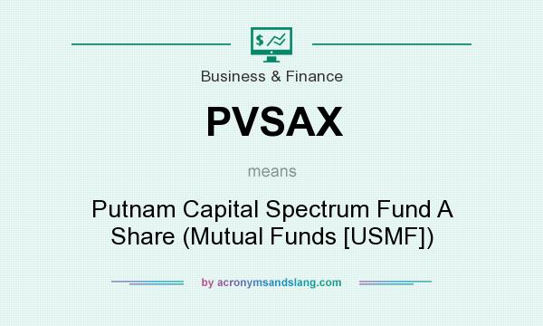 What does PVSAX mean? It stands for Putnam Capital Spectrum Fund A Share (Mutual Funds [USMF])