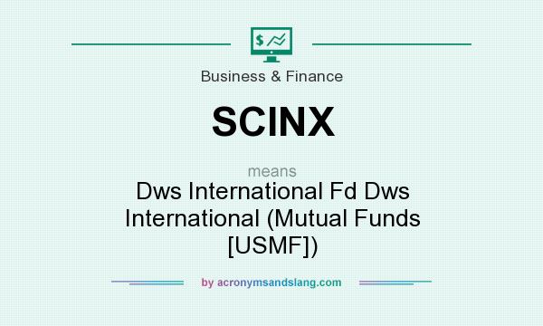 What does SCINX mean? It stands for Dws International Fd Dws International (Mutual Funds [USMF])