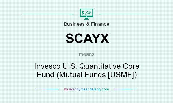 What does SCAYX mean? It stands for Invesco U.S. Quantitative Core Fund (Mutual Funds [USMF])