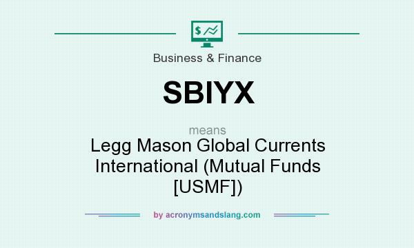 What does SBIYX mean? It stands for Legg Mason Global Currents International (Mutual Funds [USMF])
