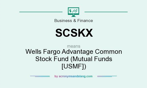 What does SCSKX mean? It stands for Wells Fargo Advantage Common Stock Fund (Mutual Funds [USMF])