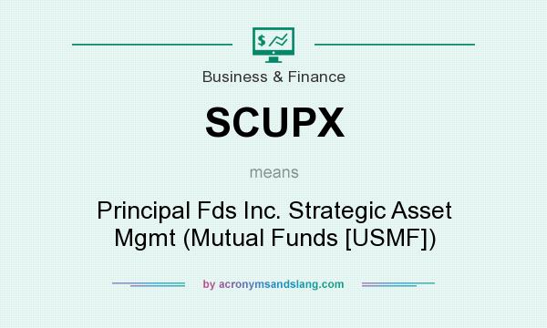 What does SCUPX mean? It stands for Principal Fds Inc. Strategic Asset Mgmt (Mutual Funds [USMF])