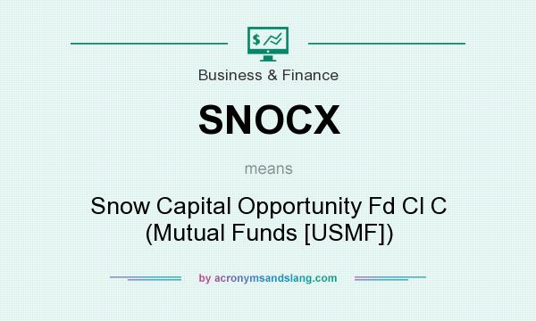 What does SNOCX mean? It stands for Snow Capital Opportunity Fd Cl C (Mutual Funds [USMF])