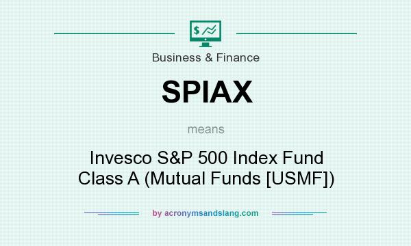 What does SPIAX mean? It stands for Invesco S&P 500 Index Fund Class A (Mutual Funds [USMF])