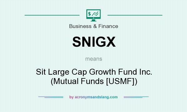 What does SNIGX mean? It stands for Sit Large Cap Growth Fund Inc. (Mutual Funds [USMF])