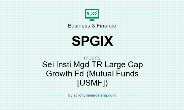 What does SPGIX mean? It stands for Sei Insti Mgd TR Large Cap Growth Fd (Mutual Funds [USMF])