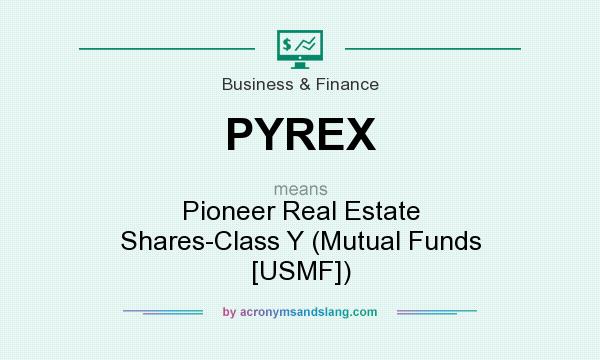 What does PYREX mean? It stands for Pioneer Real Estate Shares-Class Y (Mutual Funds [USMF])