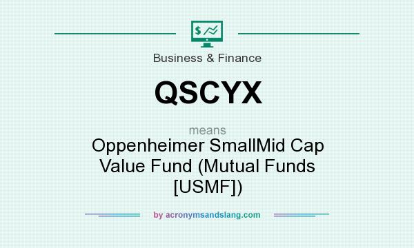 What does QSCYX mean? It stands for Oppenheimer SmallMid Cap Value Fund (Mutual Funds [USMF])