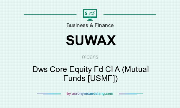 What does SUWAX mean? It stands for Dws Core Equity Fd Cl A (Mutual Funds [USMF])