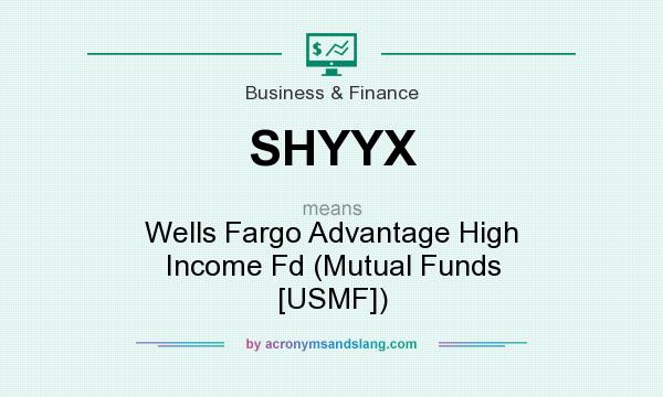 What does SHYYX mean? It stands for Wells Fargo Advantage High Income Fd (Mutual Funds [USMF])
