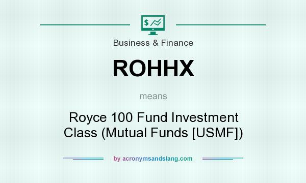 What does ROHHX mean? It stands for Royce 100 Fund Investment Class (Mutual Funds [USMF])