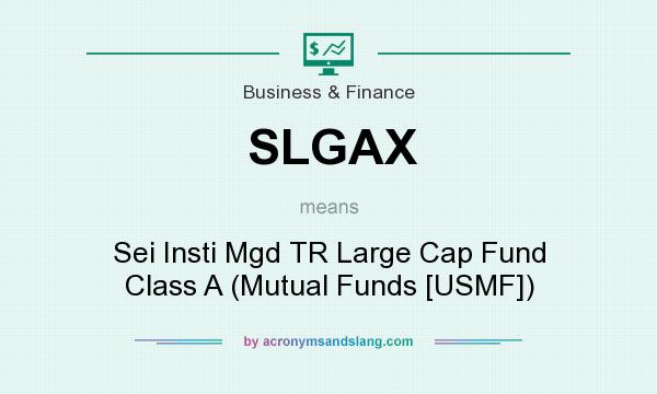 What does SLGAX mean? It stands for Sei Insti Mgd TR Large Cap Fund Class A (Mutual Funds [USMF])