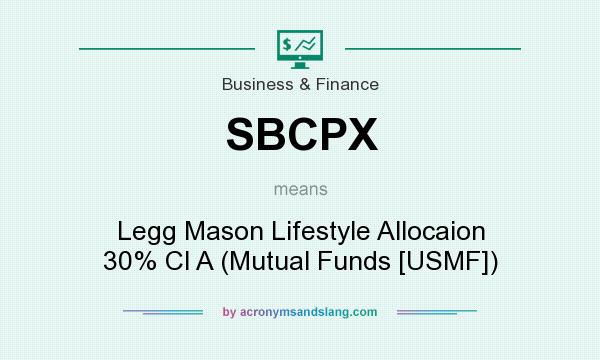What does SBCPX mean? It stands for Legg Mason Lifestyle Allocaion 30% Cl A (Mutual Funds [USMF])