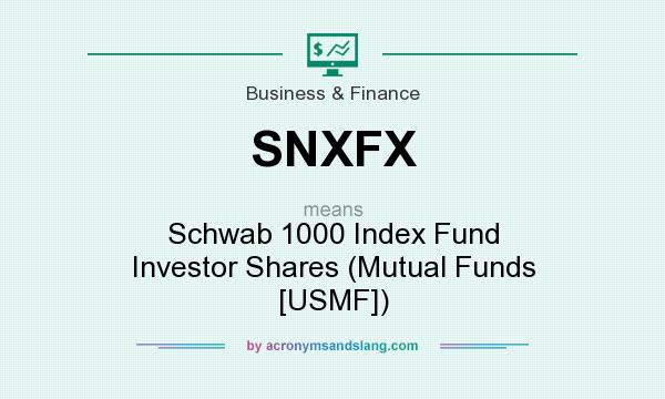 What does SNXFX mean? It stands for Schwab 1000 Index Fund Investor Shares (Mutual Funds [USMF])