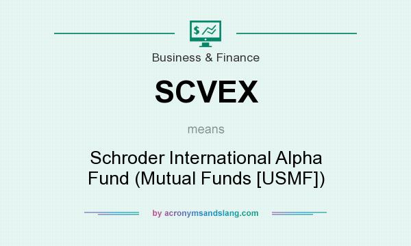 What does SCVEX mean? It stands for Schroder International Alpha Fund (Mutual Funds [USMF])