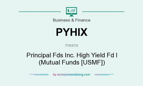 What does PYHIX mean? It stands for Principal Fds Inc. High Yield Fd I (Mutual Funds [USMF])