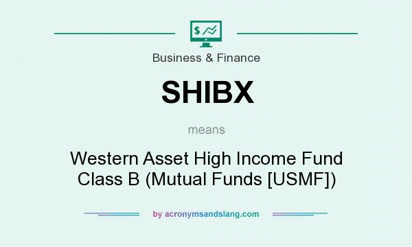 What does SHIBX mean? It stands for Western Asset High Income Fund Class B (Mutual Funds [USMF])