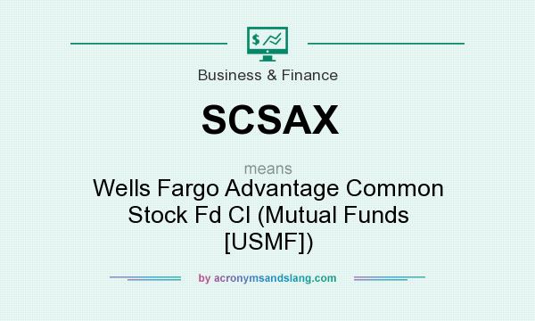 What does SCSAX mean? It stands for Wells Fargo Advantage Common Stock Fd Cl (Mutual Funds [USMF])
