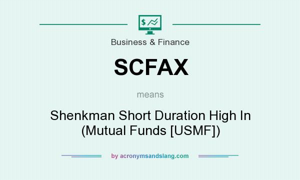 What does SCFAX mean? It stands for Shenkman Short Duration High In (Mutual Funds [USMF])