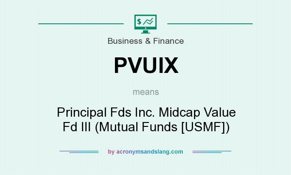 What does PVUIX mean? It stands for Principal Fds Inc. Midcap Value Fd III (Mutual Funds [USMF])